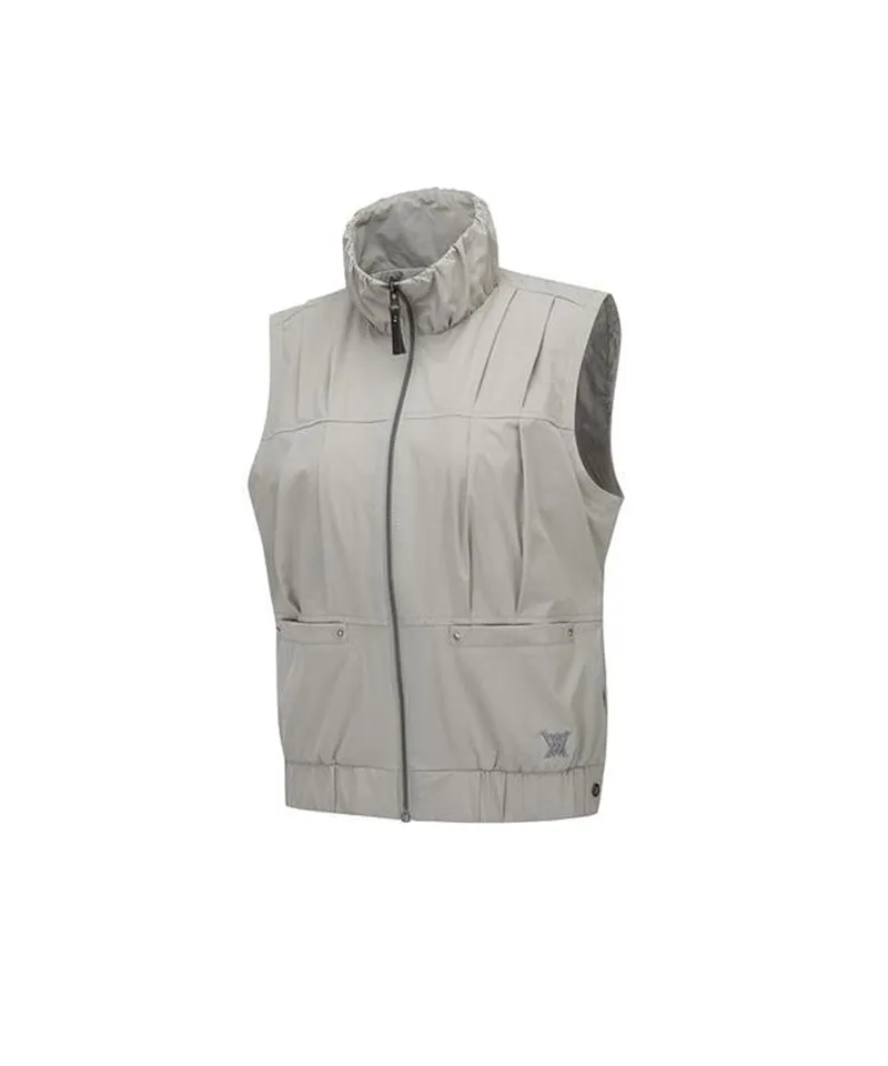 Women's Pleats Point Vest  - Light Beige