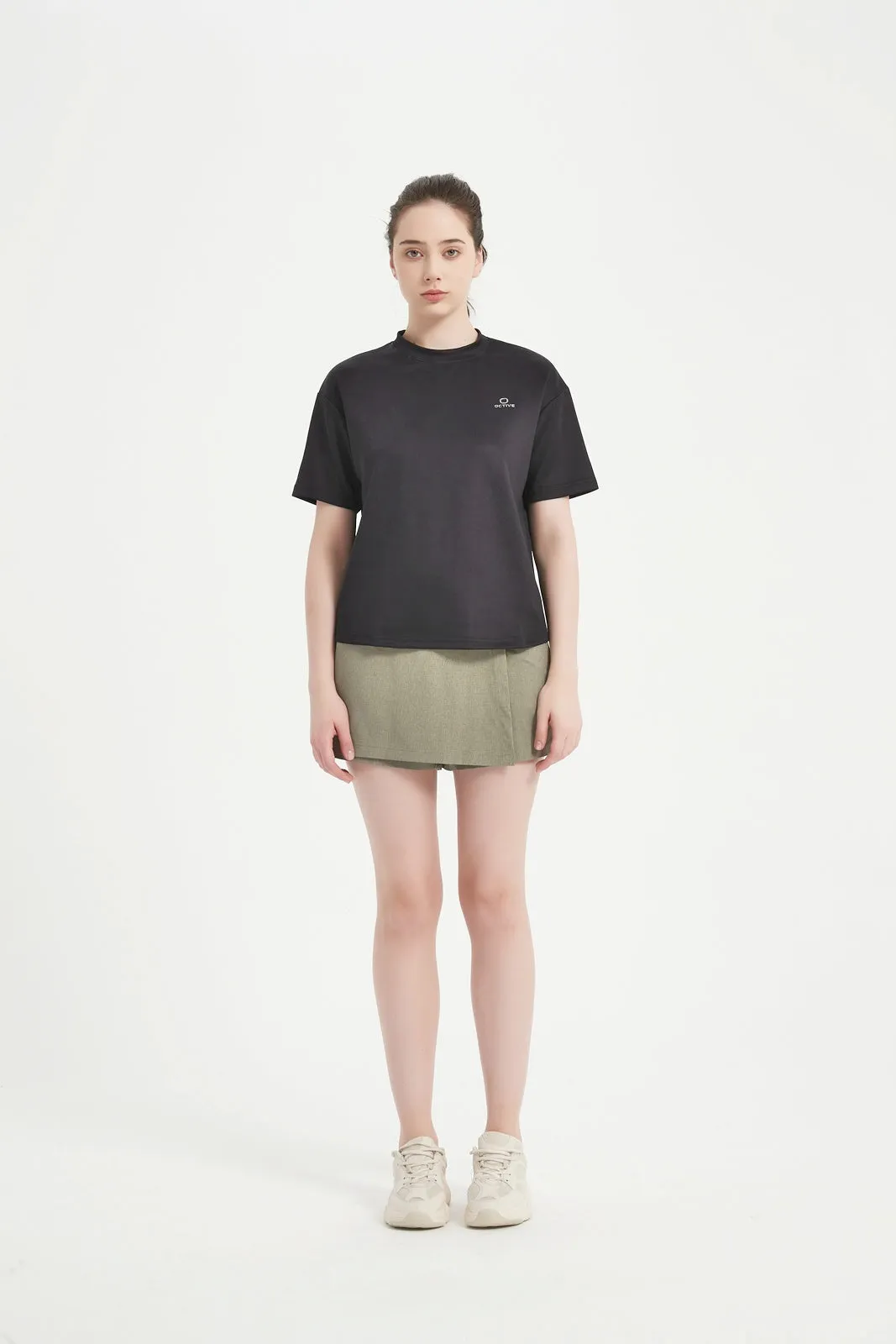 Women's Short Set In Sleeve Crew Neck Tee