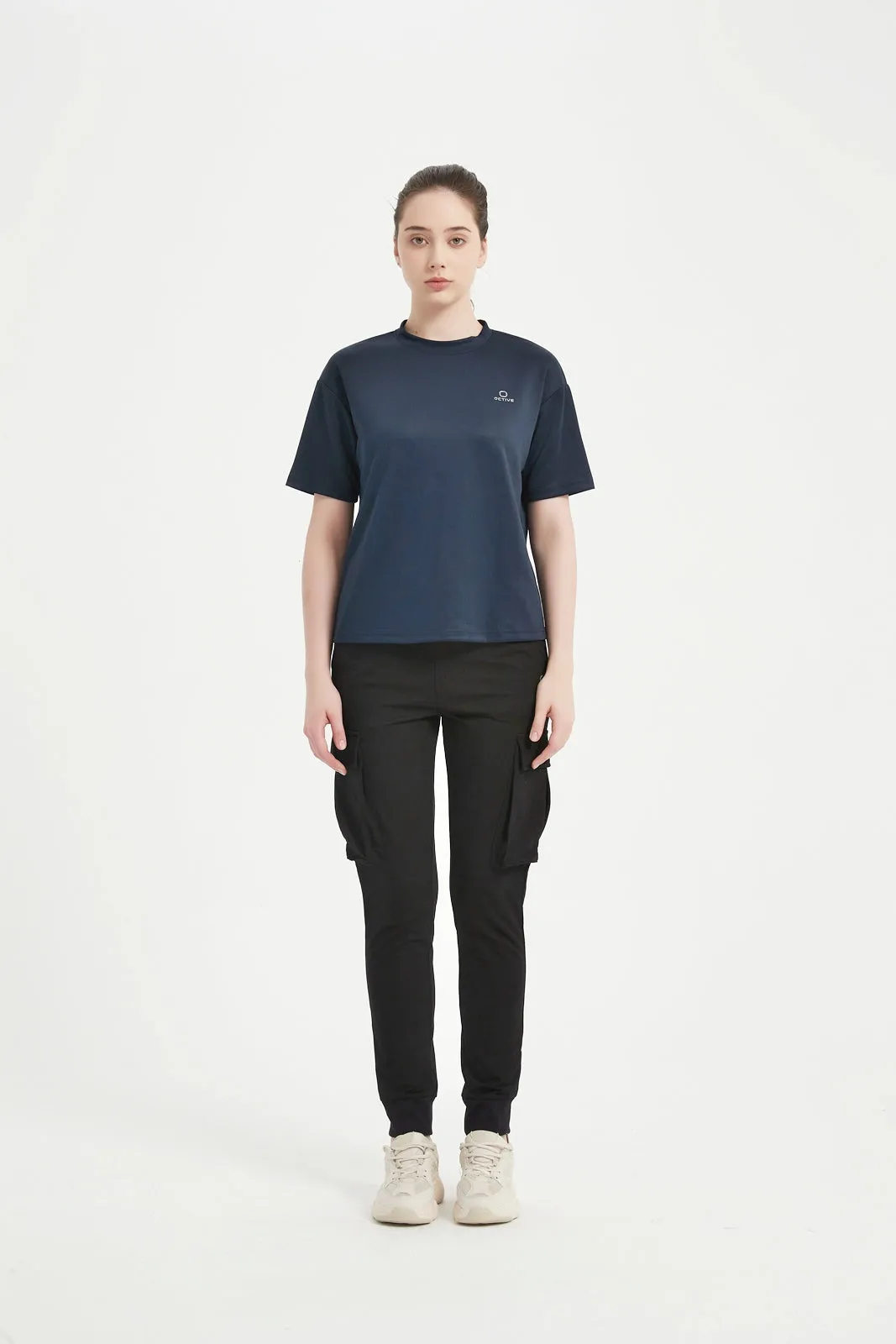 Women's Short Set In Sleeve Crew Neck Tee