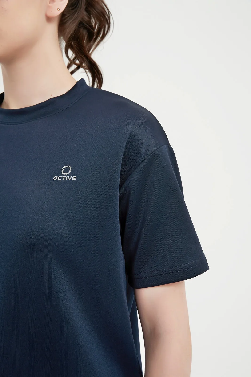 Women's Short Set In Sleeve Crew Neck Tee