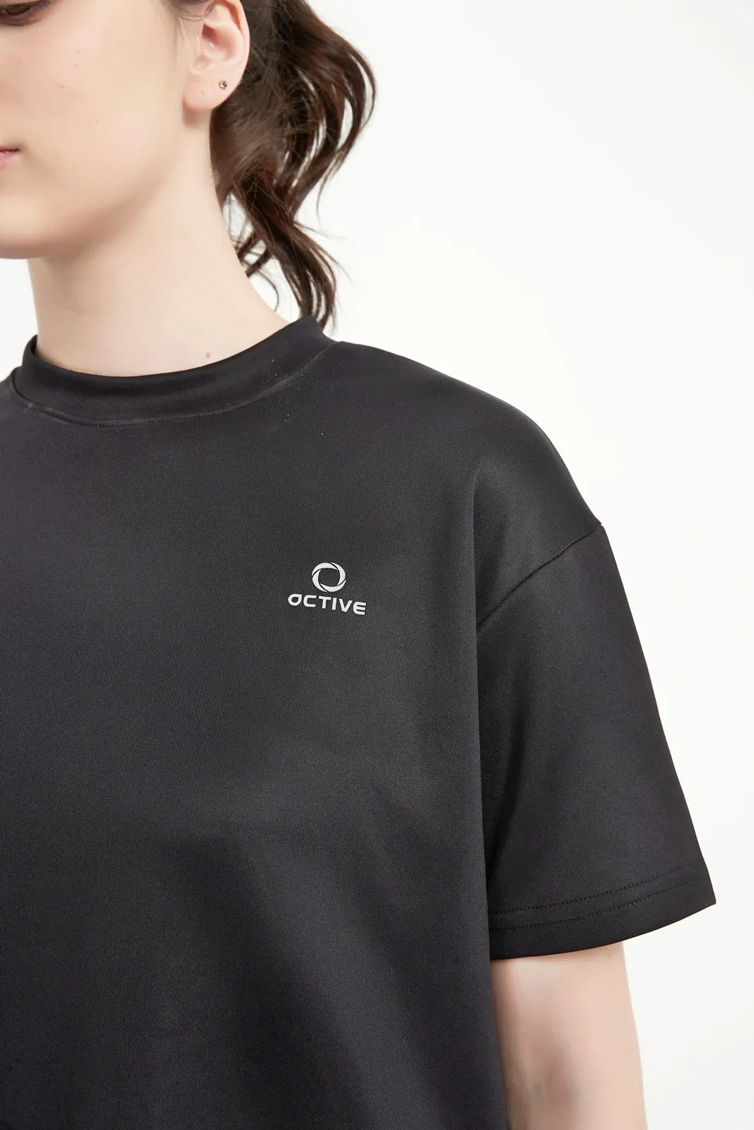 Women's Short Set In Sleeve Crew Neck Tee