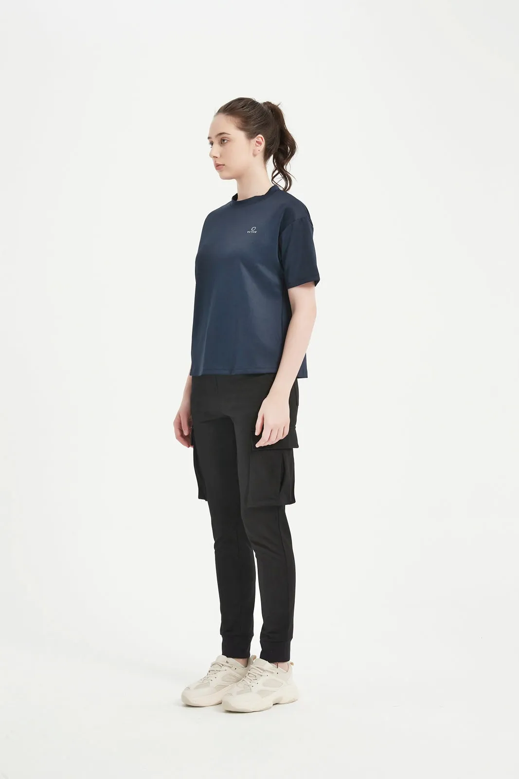 Women's Short Set In Sleeve Crew Neck Tee