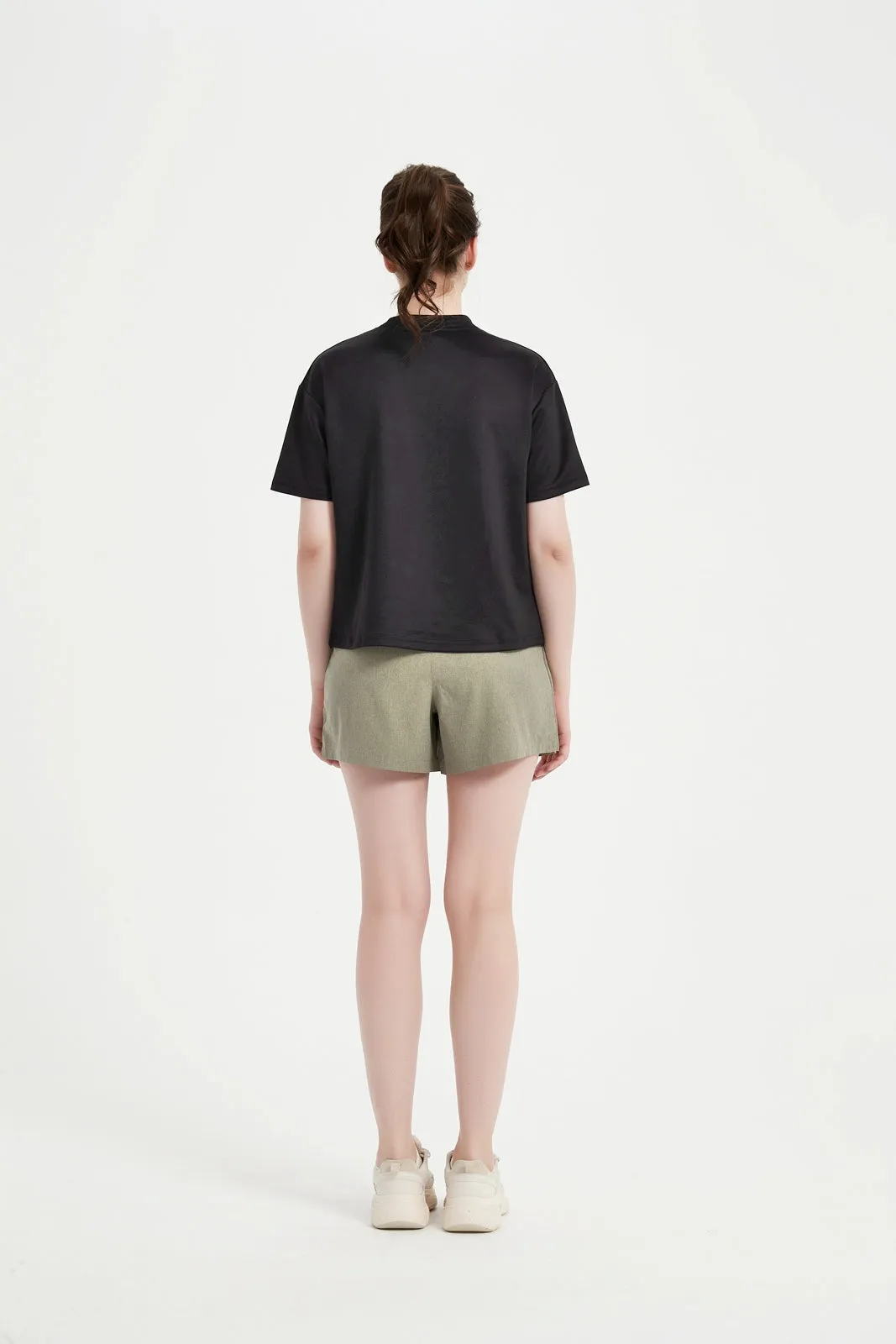Women's Short Set In Sleeve Crew Neck Tee