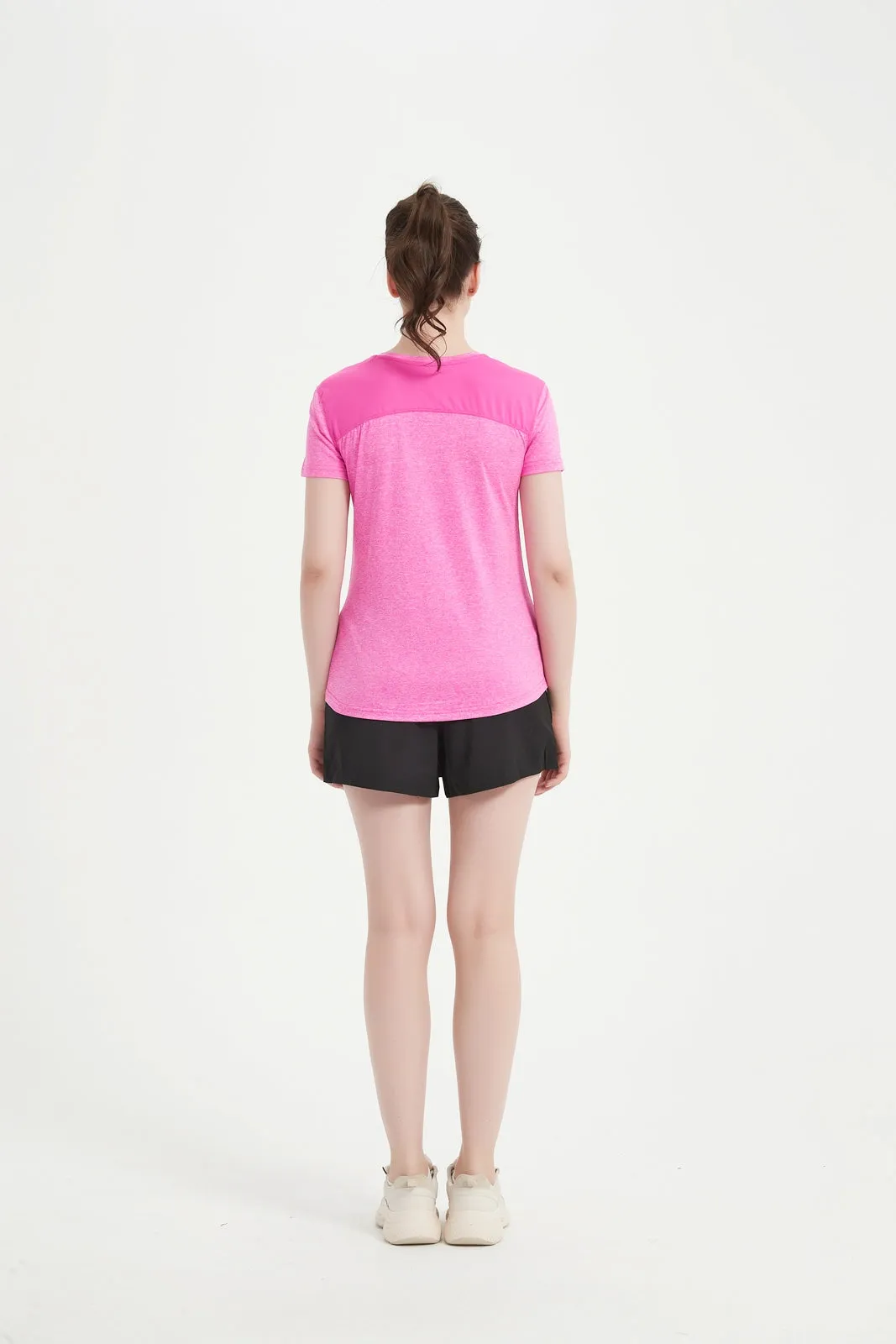 Women's Short Sleeved Printed Mesh Tee