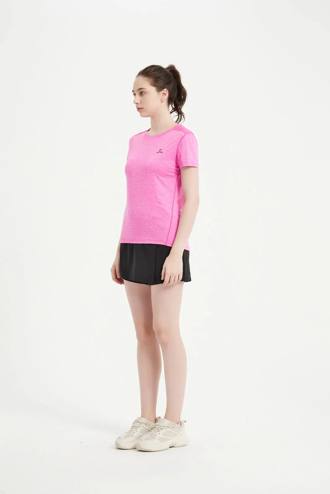 Women's Short Sleeved Printed Mesh Tee