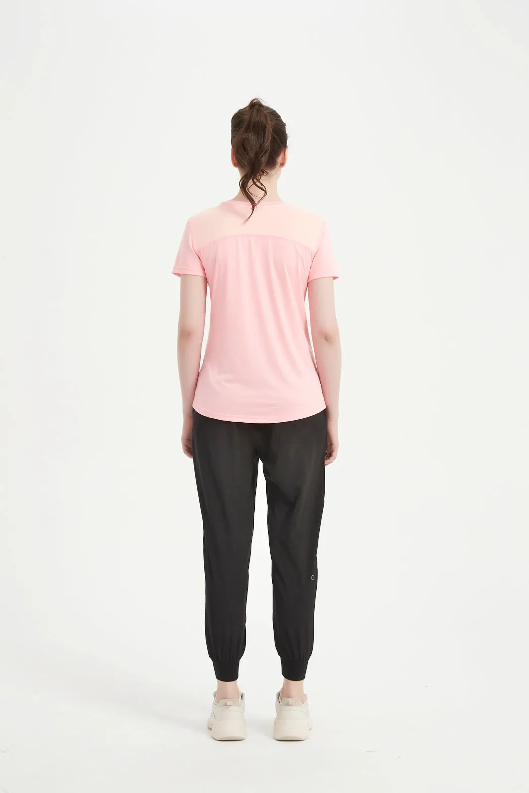 Women's Short Sleeved Printed Mesh Tee