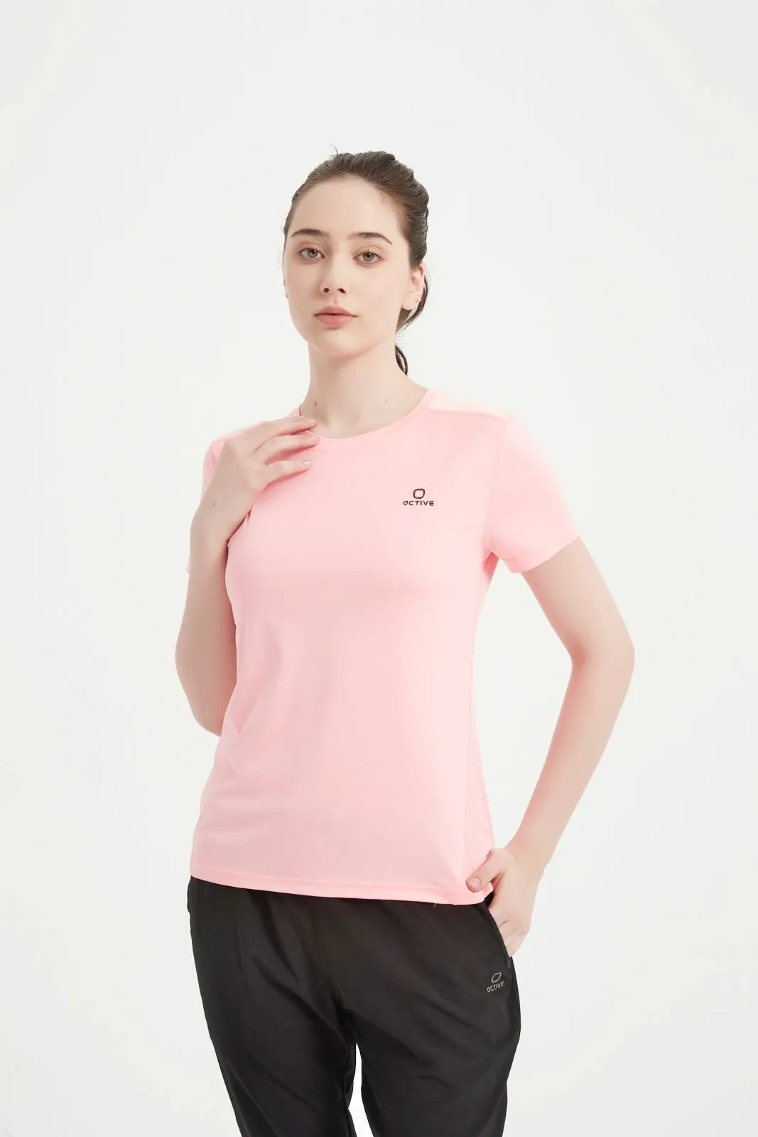 Women's Short Sleeved Printed Mesh Tee