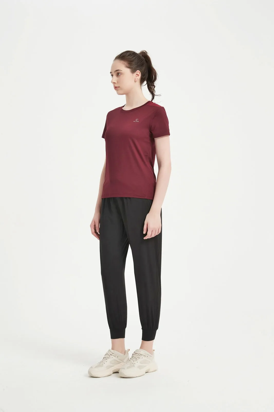 Women's Short Sleeved Printed Mesh Tee