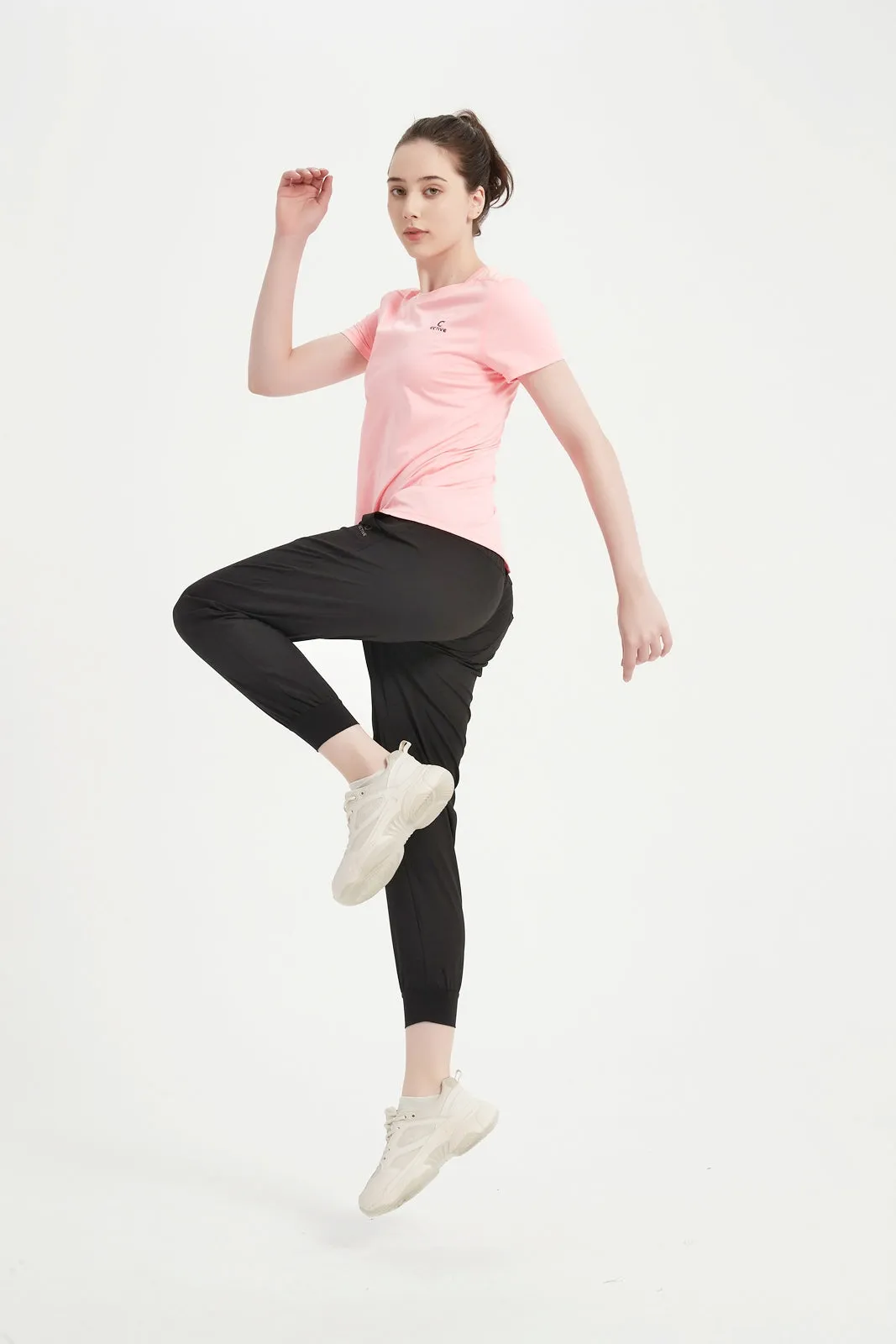 Women's Short Sleeved Printed Mesh Tee