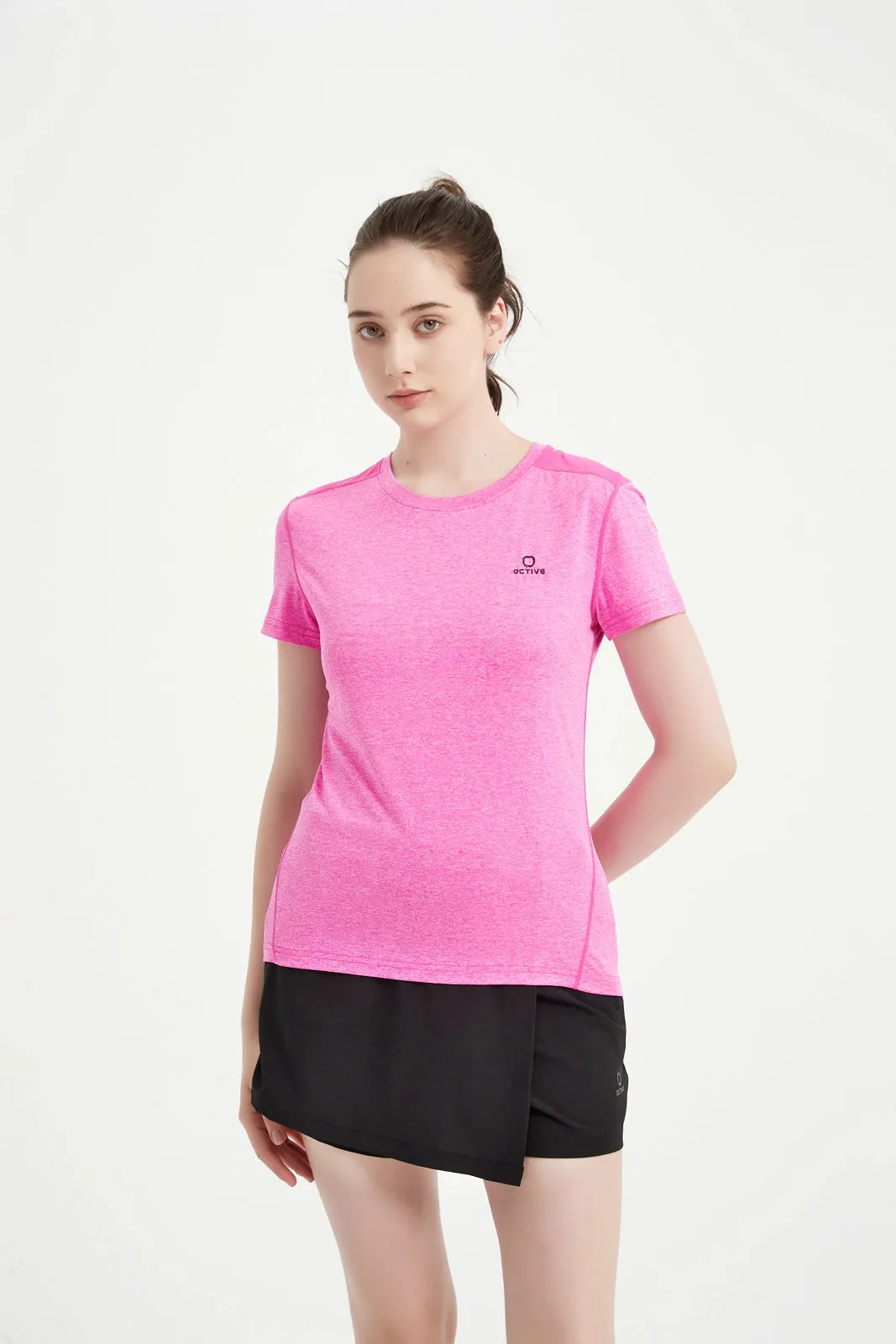 Women's Short Sleeved Printed Mesh Tee