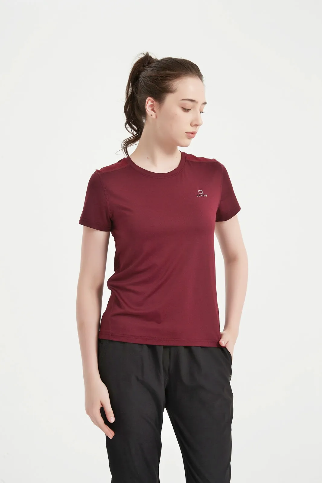 Women's Short Sleeved Printed Mesh Tee