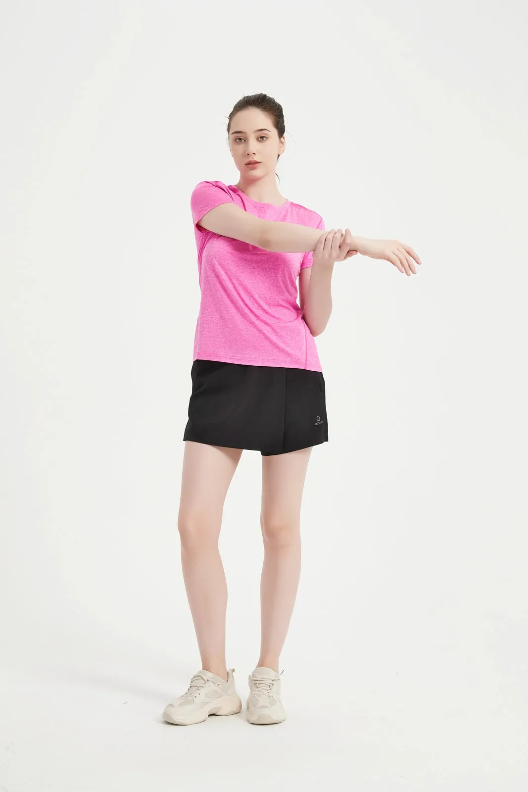 Women's Short Sleeved Printed Mesh Tee