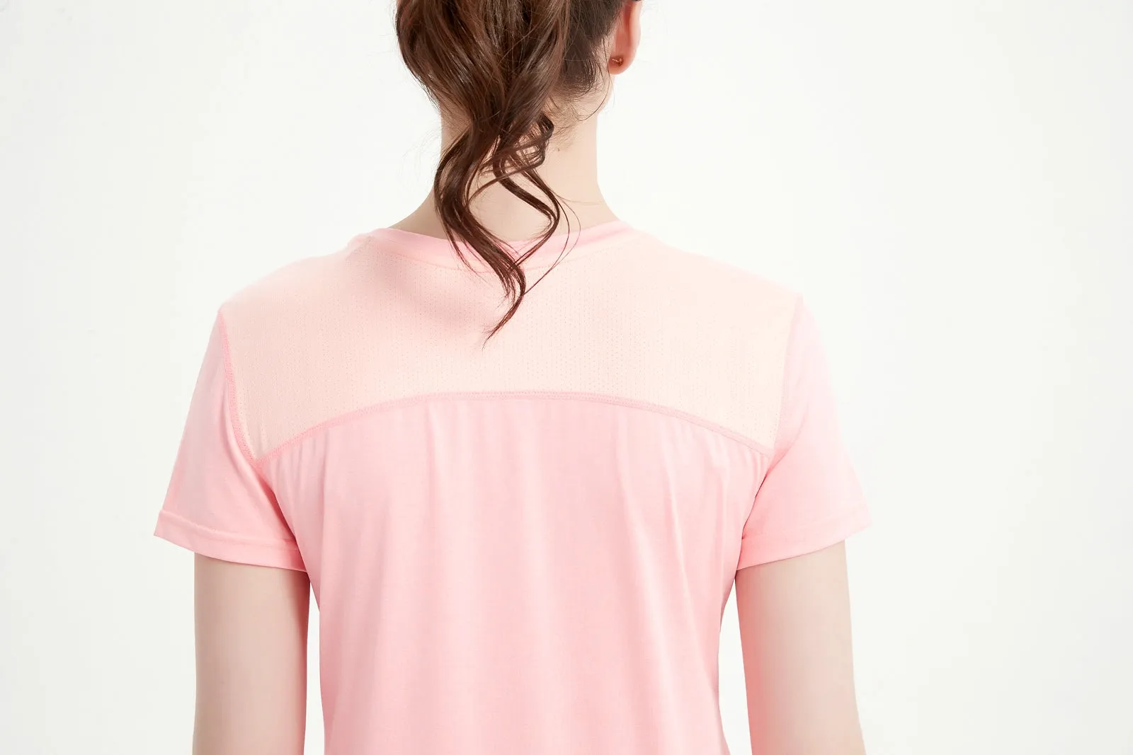 Women's Short Sleeved Printed Mesh Tee