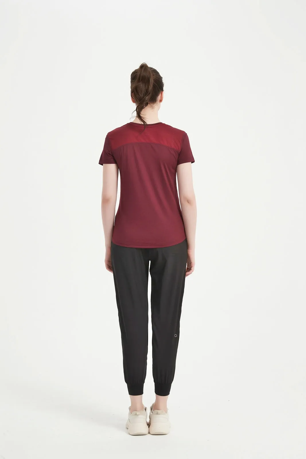Women's Short Sleeved Printed Mesh Tee