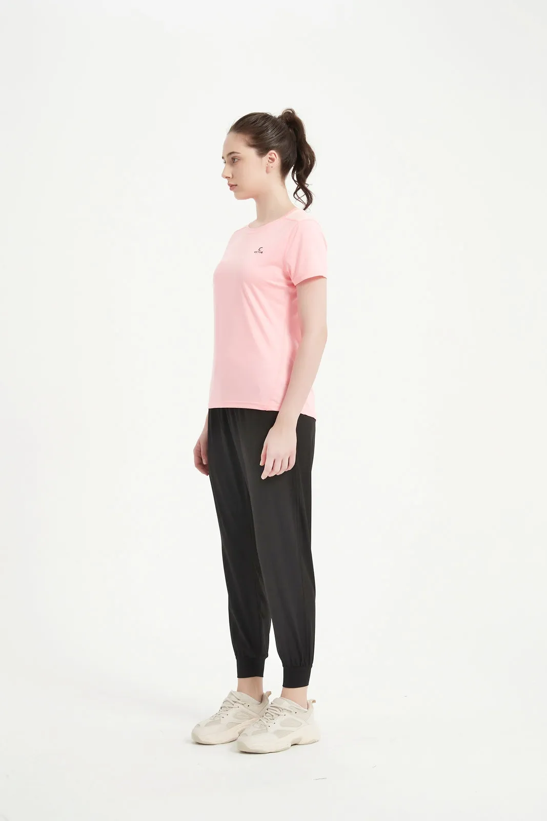 Women's Short Sleeved Printed Mesh Tee