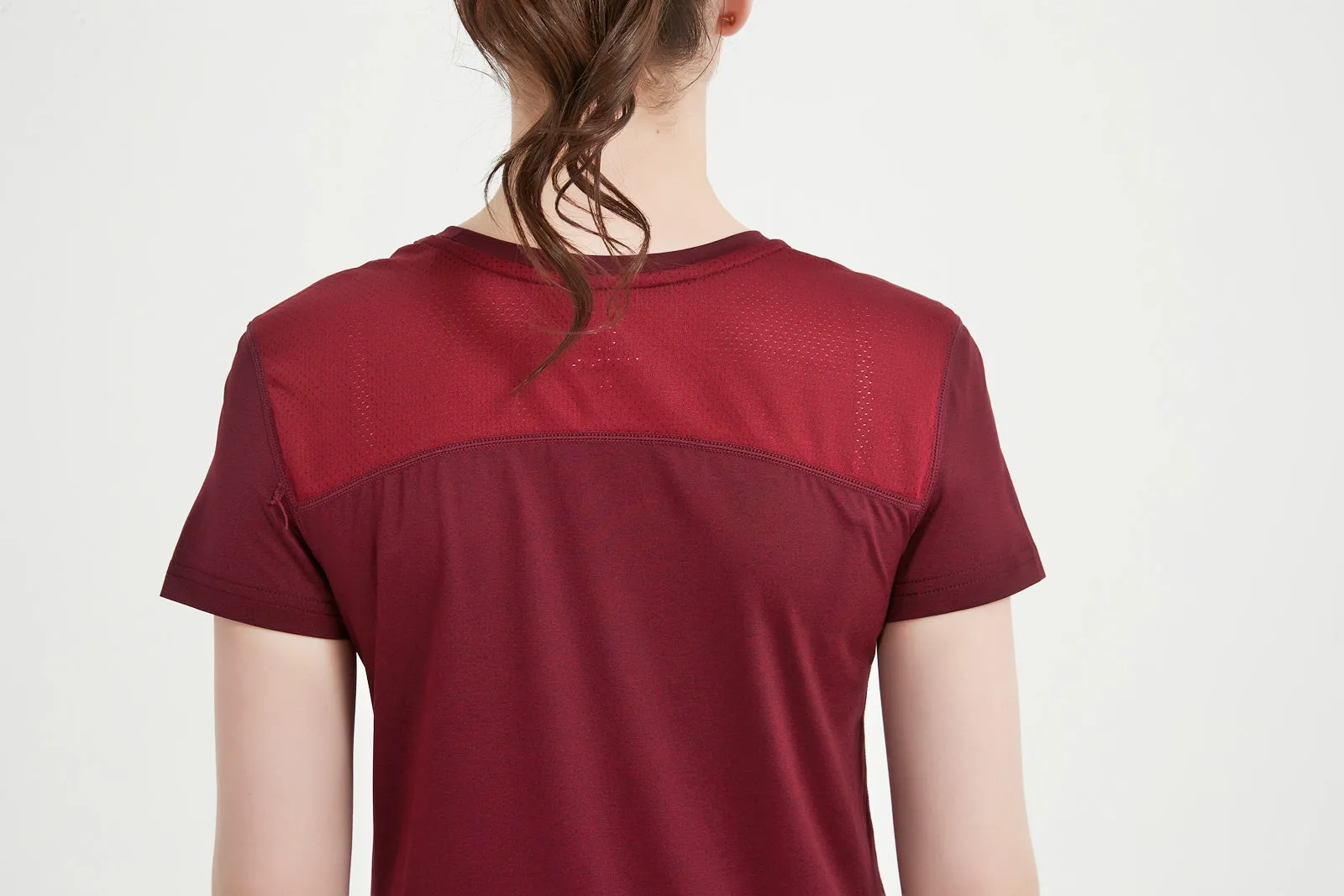 Women's Short Sleeved Printed Mesh Tee