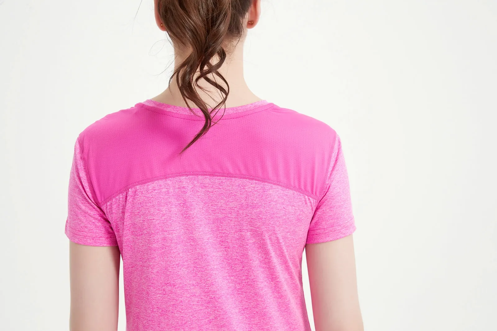 Women's Short Sleeved Printed Mesh Tee