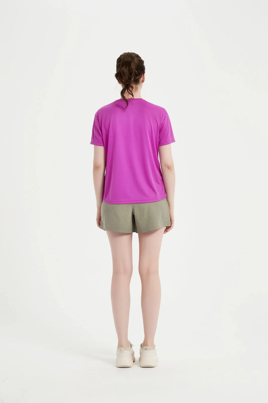 Women's SS Chest Printed Crew Neck Tee