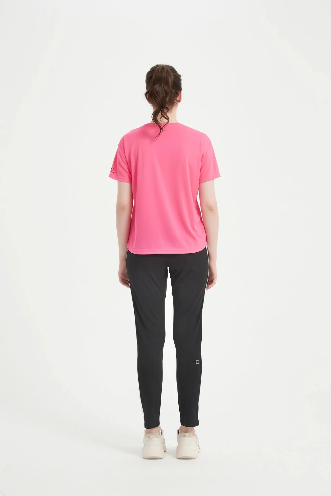 Women's SS Chest Printed Crew Neck Tee
