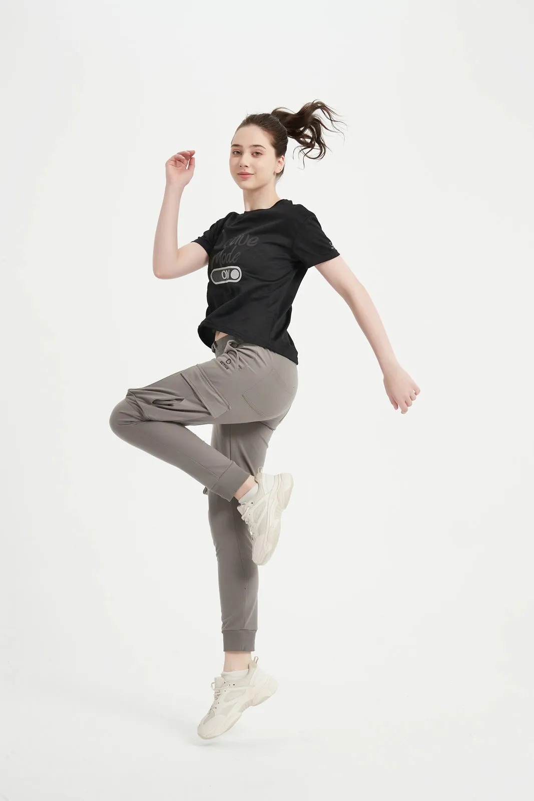 Women's SS Chest Printed Crew Neck Tee