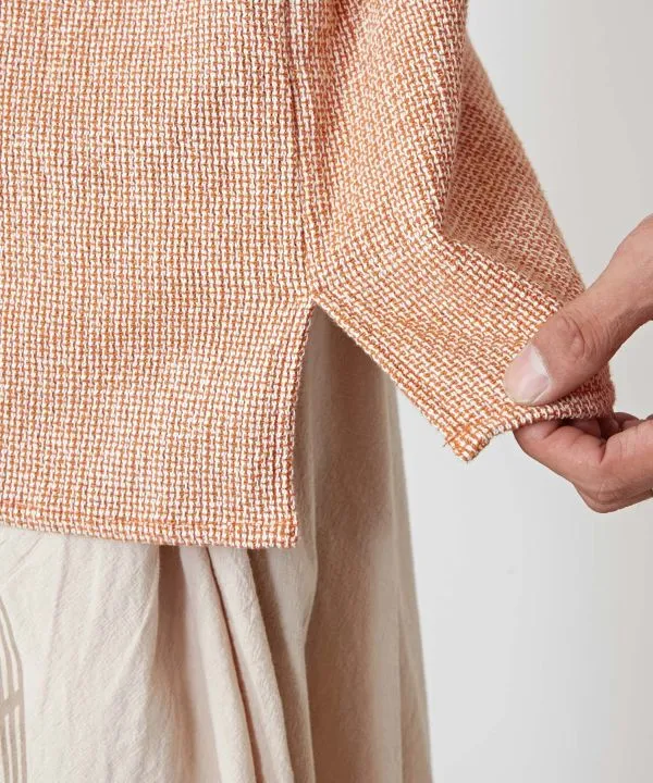 Woven Cotton Open Collar Shirt
